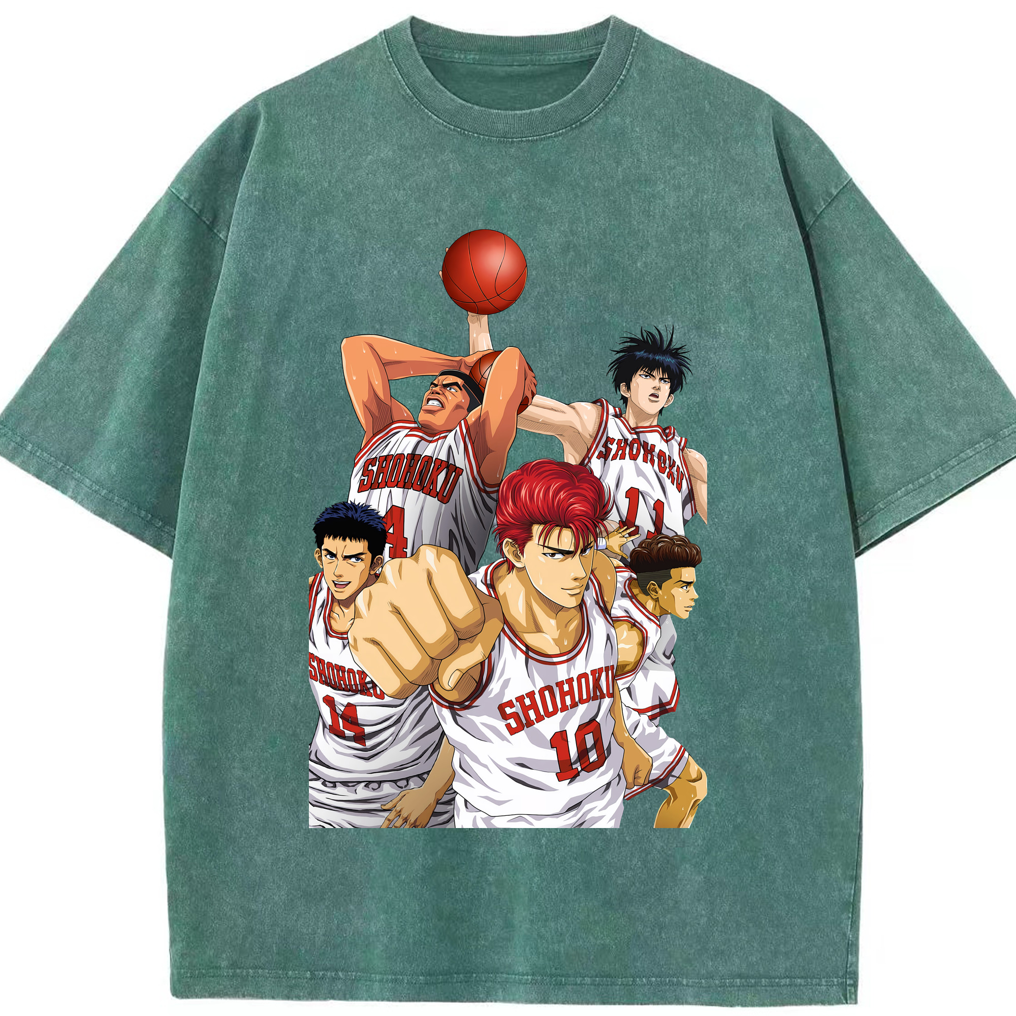 （画像用） SLAM DUNK／スラムダンク 綿100% ヴィンテージ風 半袖Tシャツ（フロントプリント）